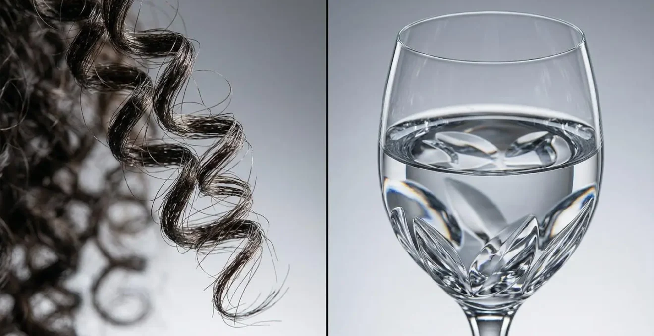 Comparaison côte à côte d'un détourage de cheveux bouclés et d'un verre transparent, montrant les zones problématiques en surbrillance
